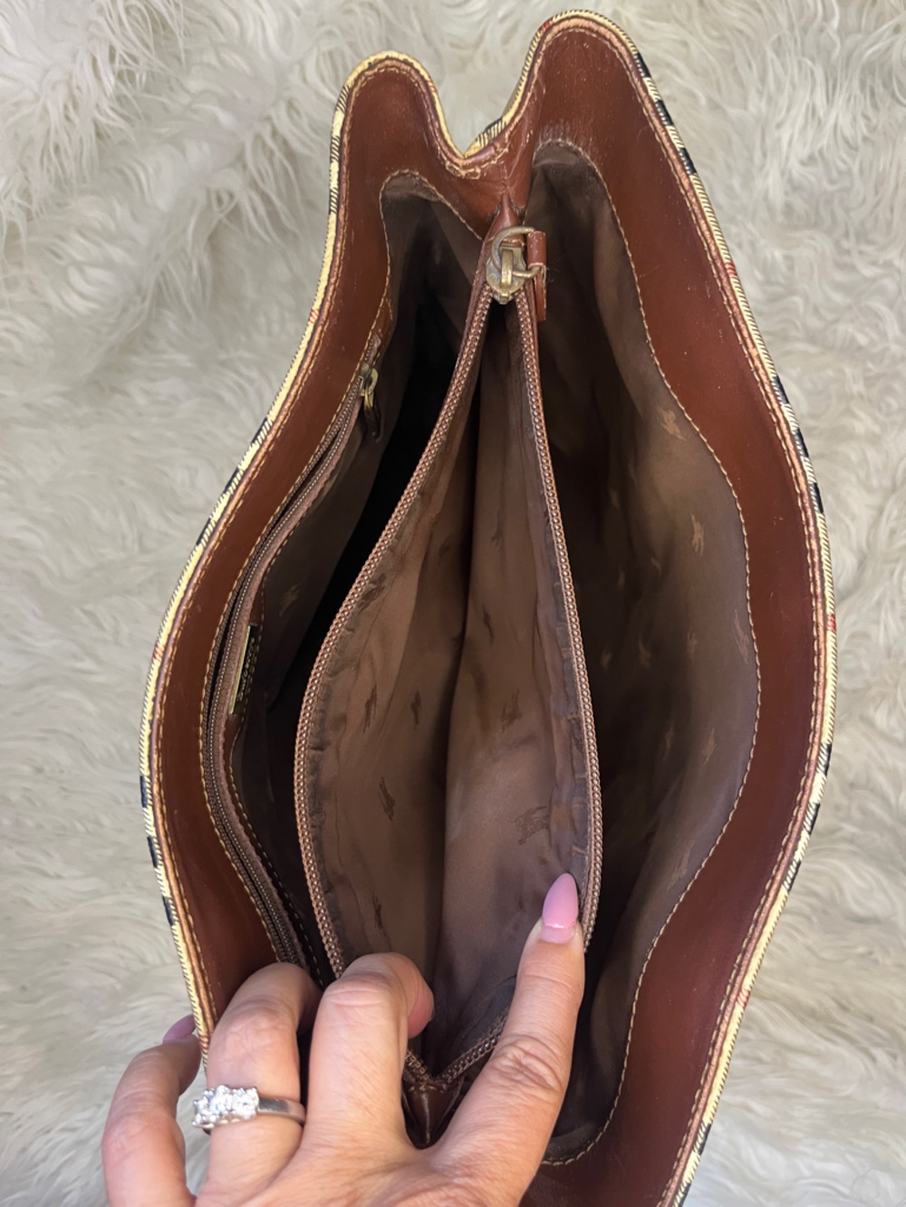 Vintage Burberry Haymarket check coated canvas tote - Picture 8 of 16